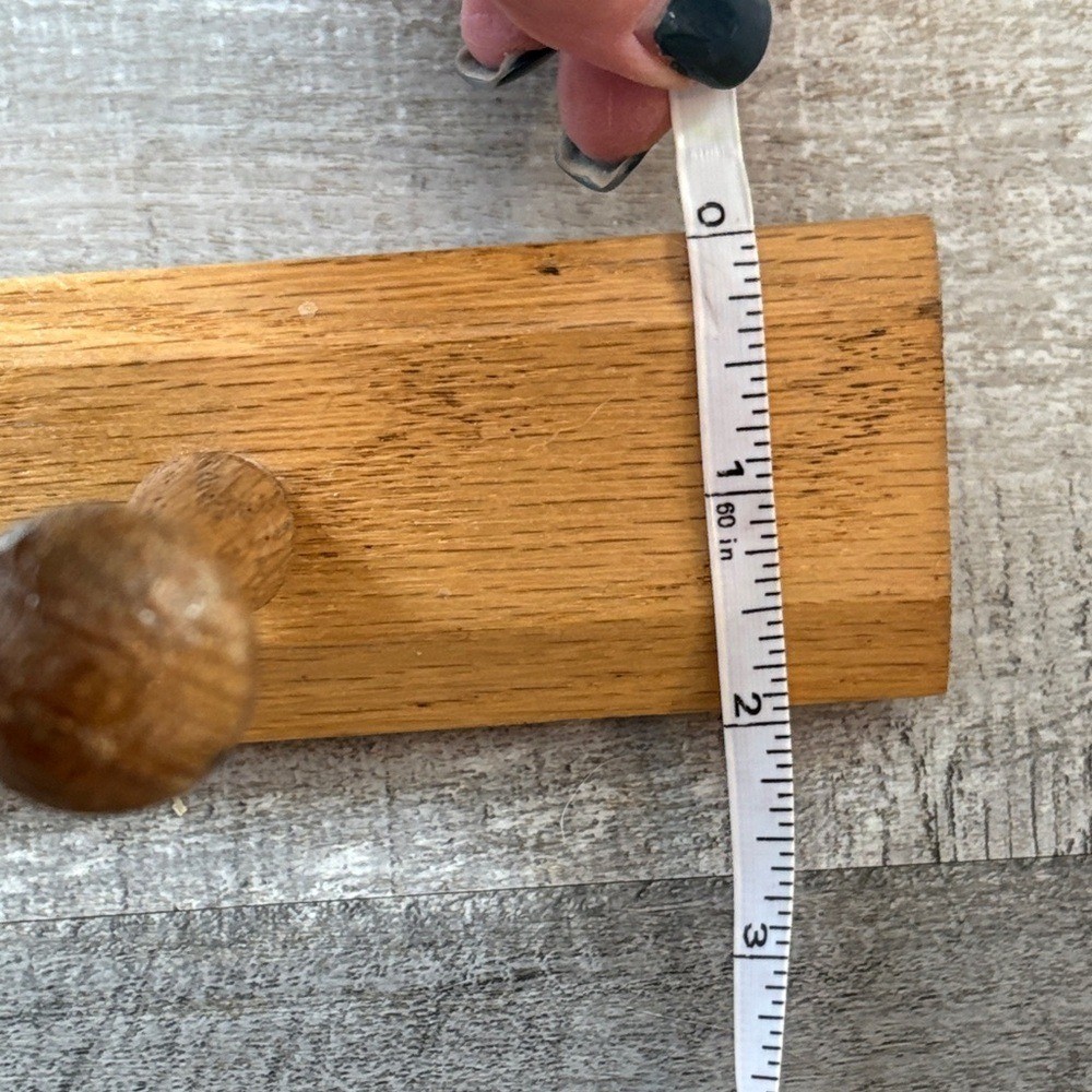 VTG Oak Peg Rail Wall Hook Rack