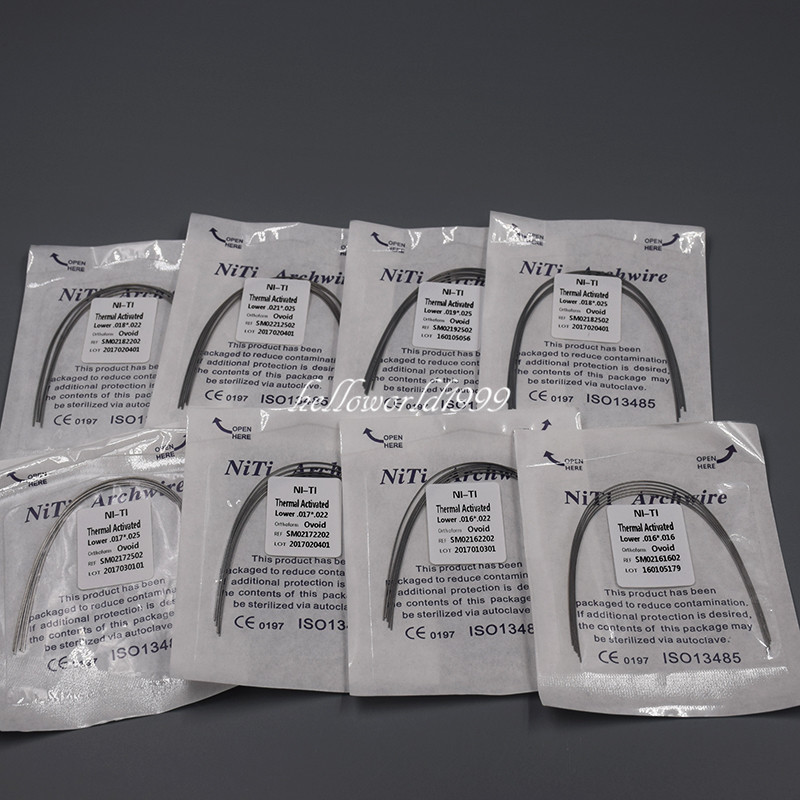 100 Pcs Rectangular Natural/Ovoid/Oval Dental Thermal Activated Niti Arch Wire
