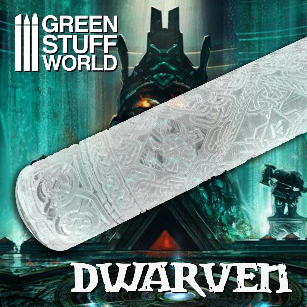 Rolling Pin - DWARVEN Texture Terrain Roller for Wargames and miniature bases