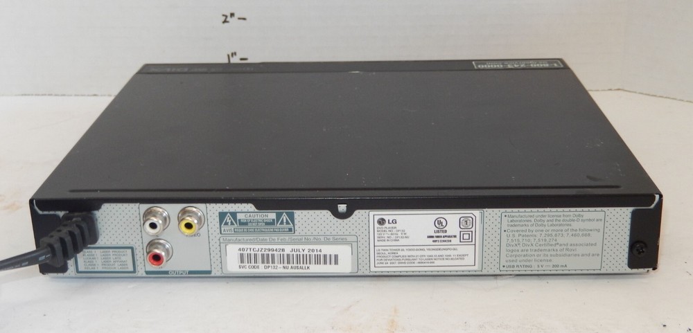 LG DP132 DVD Player HDMI "NO REMOTE"