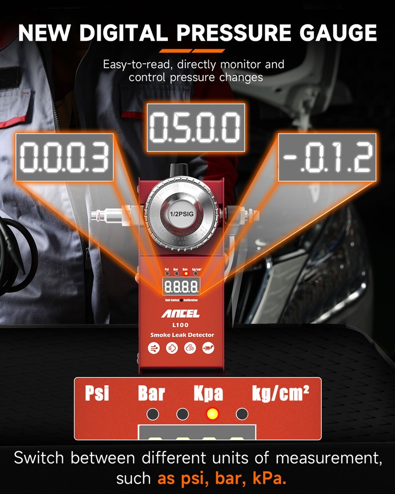 Digital Auto Vacuum Fuel EVAP Smoke Machine Leak Detector Test Diagnostic Tool