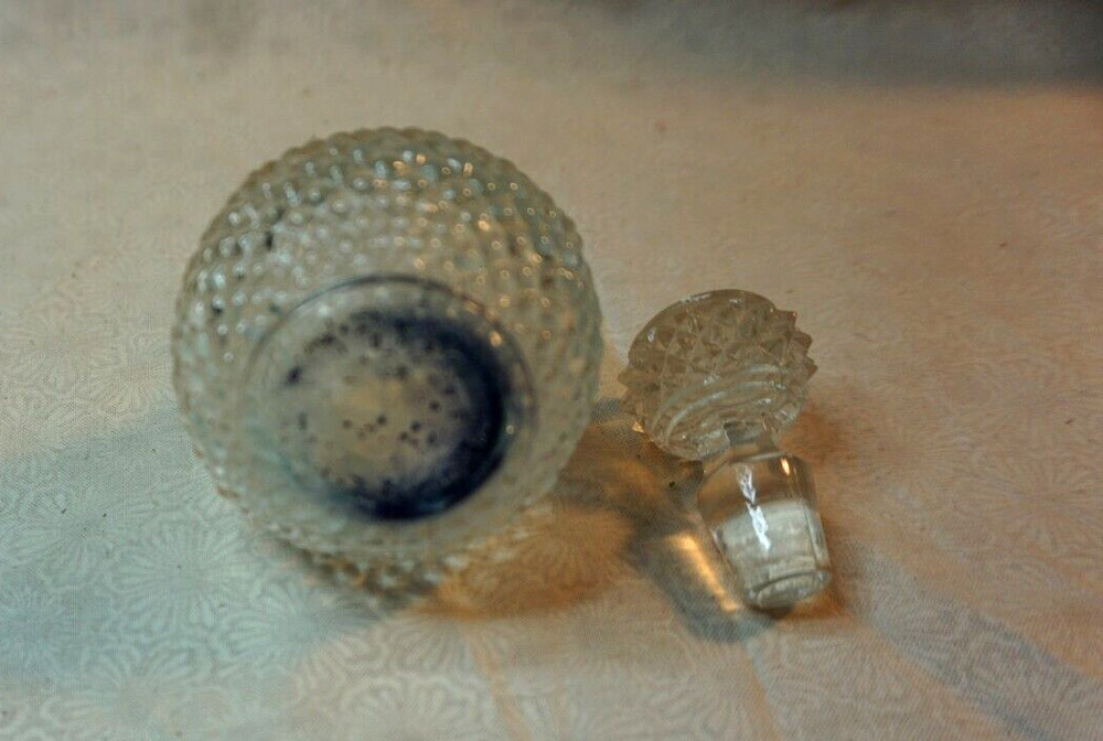 Vintage Cologne Perfume Bottle with Stopper 4" Tall