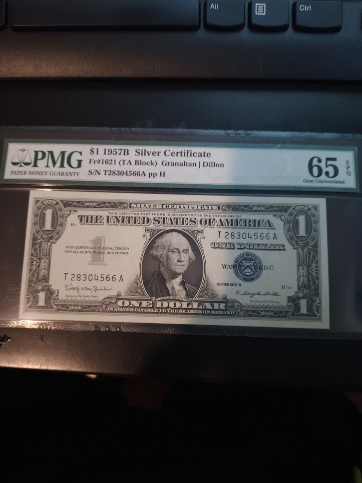 1957B $1 Silver Certificate PMG 65 EPQ