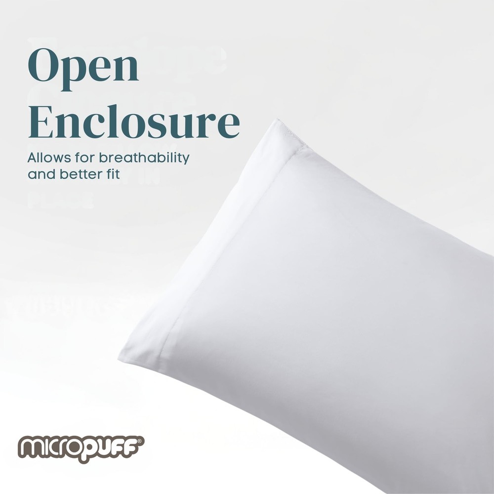 Micropuff Standard Size Pillow Cases, Open End - 4 Pack - Soft and Breathable...