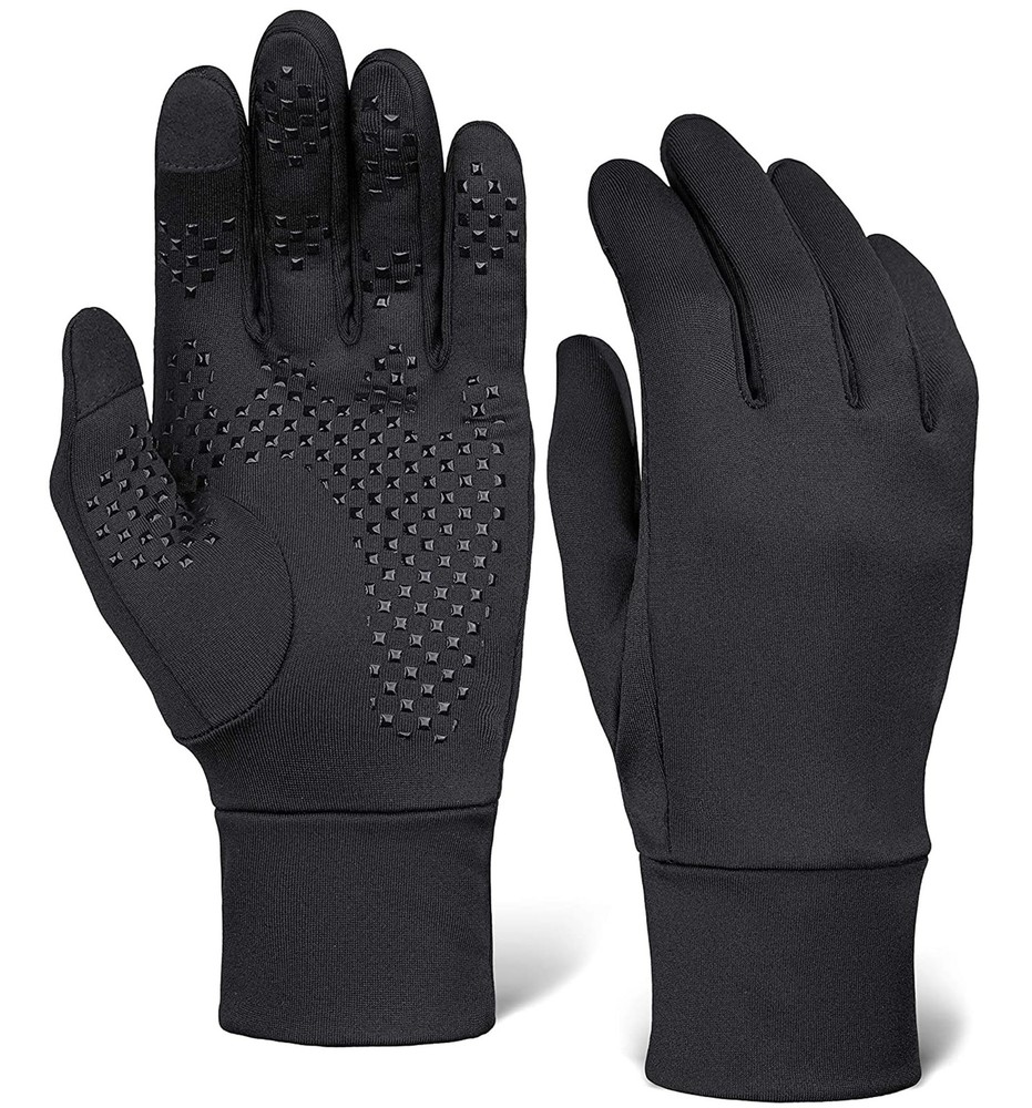 OutdoorEssentials Touchscreen Winter Liners – Thin, Medium-Large, Black
