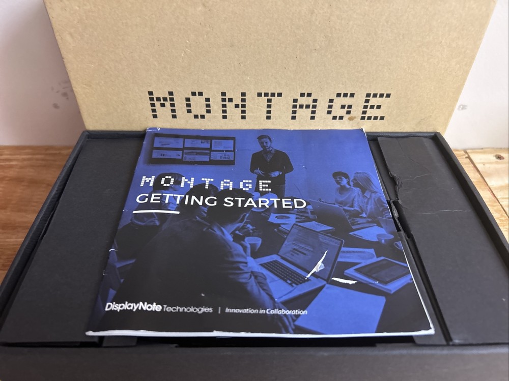 Montage display note video conferencing device