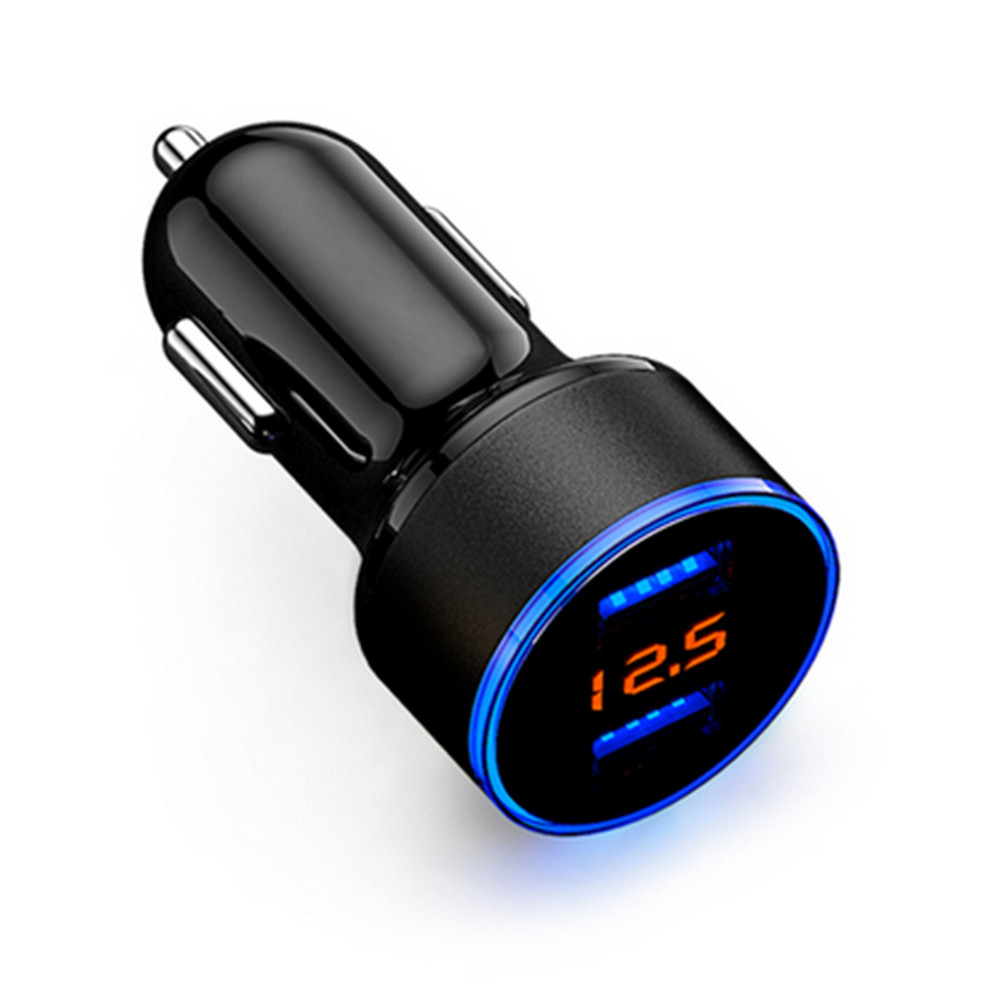 Dual USB Car Charger LED Voltage Display Cigarette Lighter Power Outlet Socket