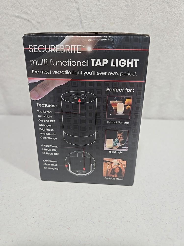 SECUREBRITE Multi Functional Color Changing/White Light Tap Light With Timer