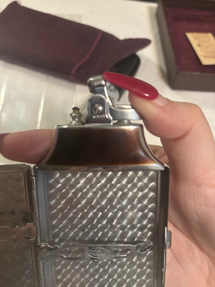 Vintage Ronson Mastercase Lighter & Cigarette Case w/ Box – 1940s-50 (untested)