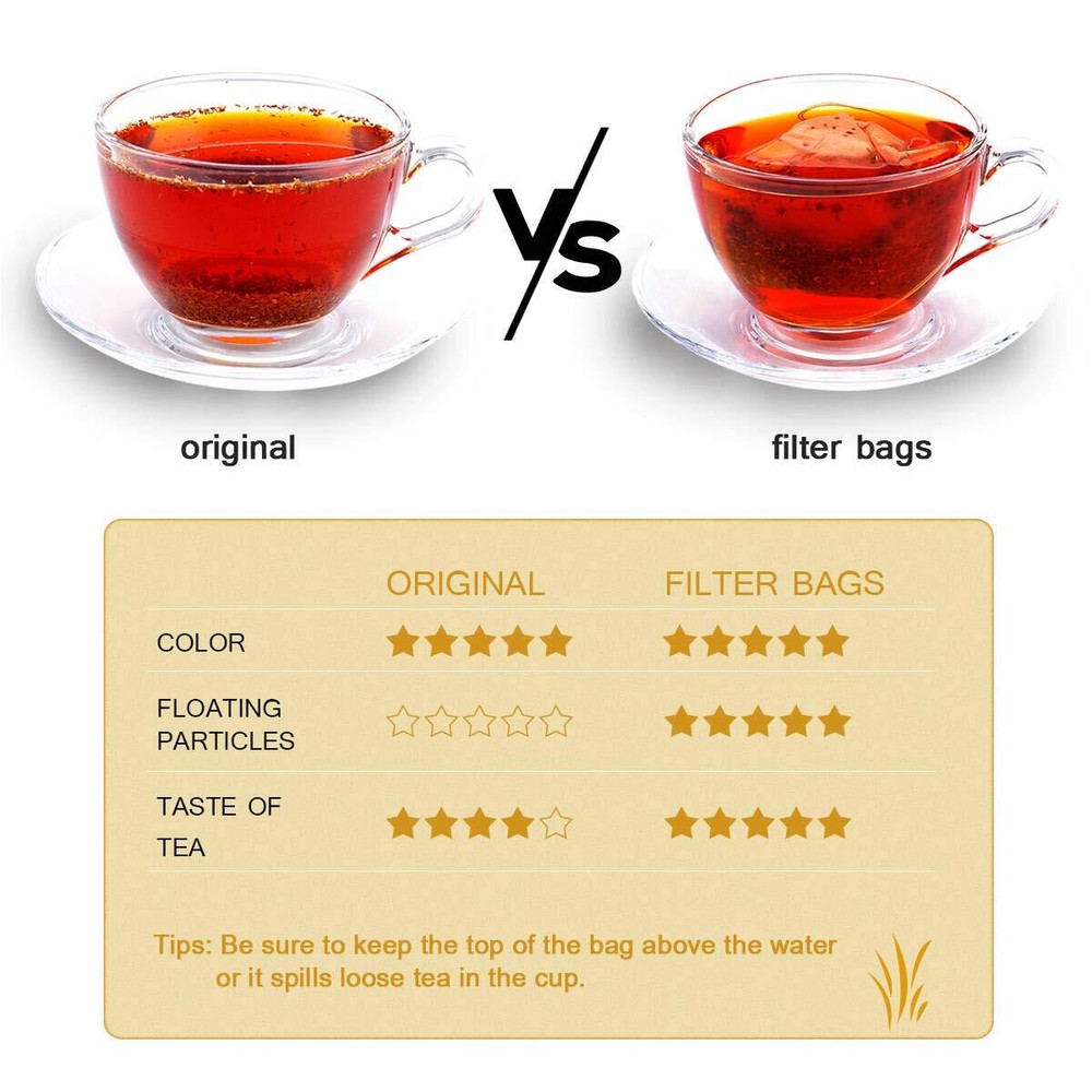 Disposable Tea Filter Bags with Drawstring Natural 1-Cup Capacity 300PCS