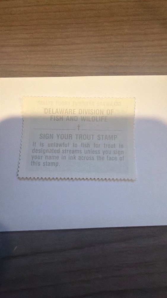 1990 Delaware Resident Trout Stamp