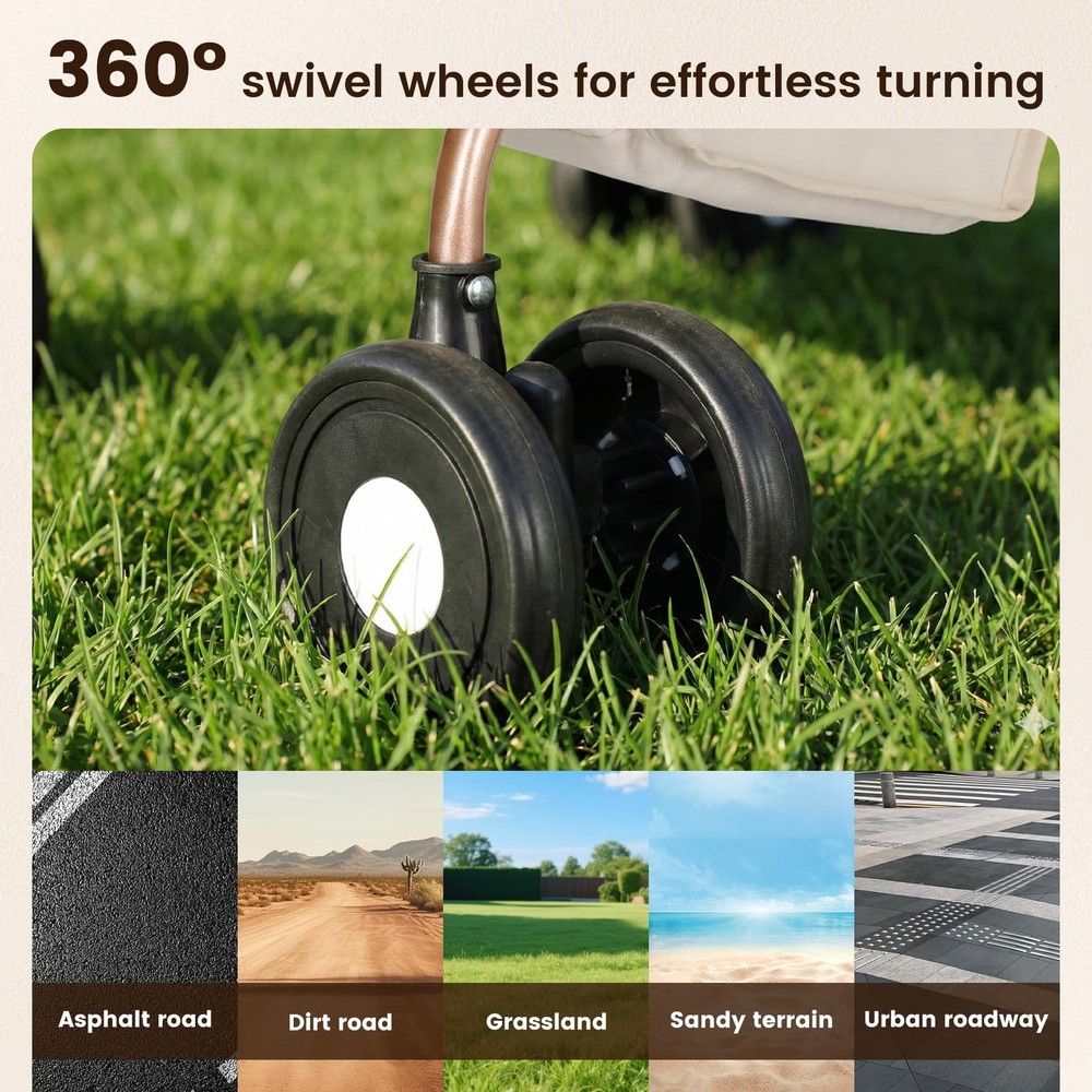 Dog Stroller for Small & Medium Dogs & Cats, Foldable Pet Stroller Wagon Carr...