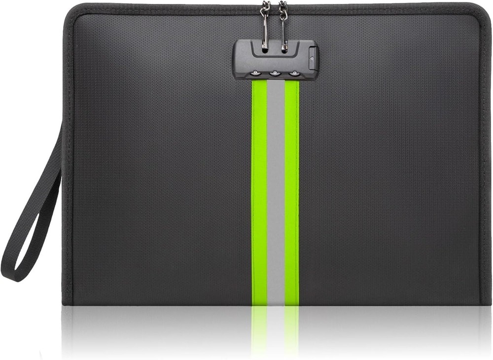 Portable Fire Resistant Document Organizer with Lock - Waterproof & Non-Itchy