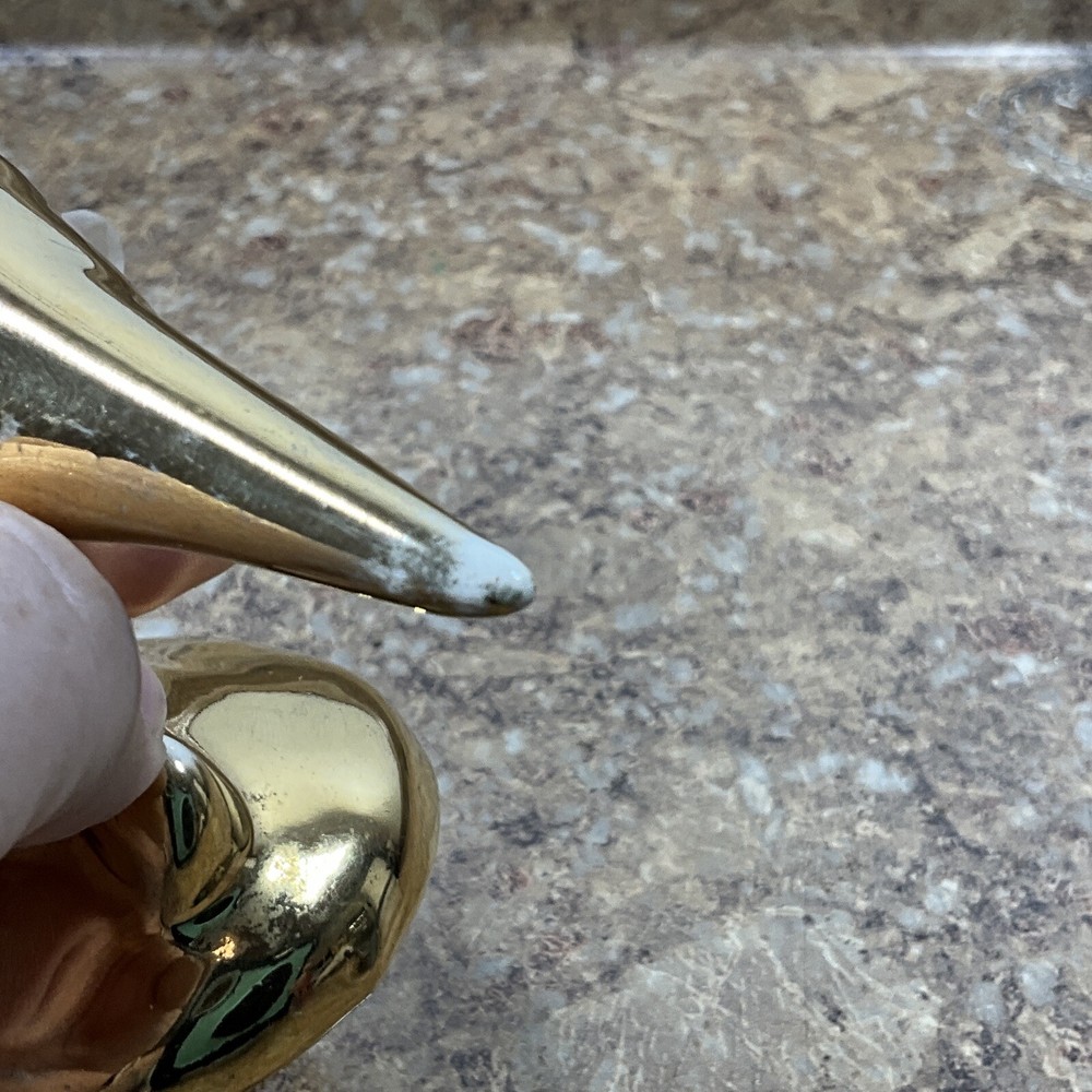 Vintage Ceramic Small Bird Figurine - Gold Nice