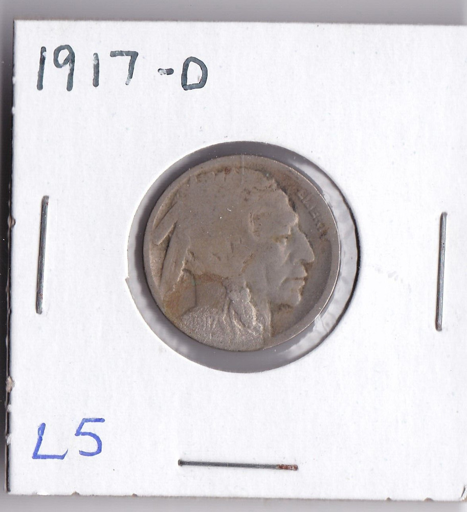 1917-D Buffalo Nickel Acid Dated L5