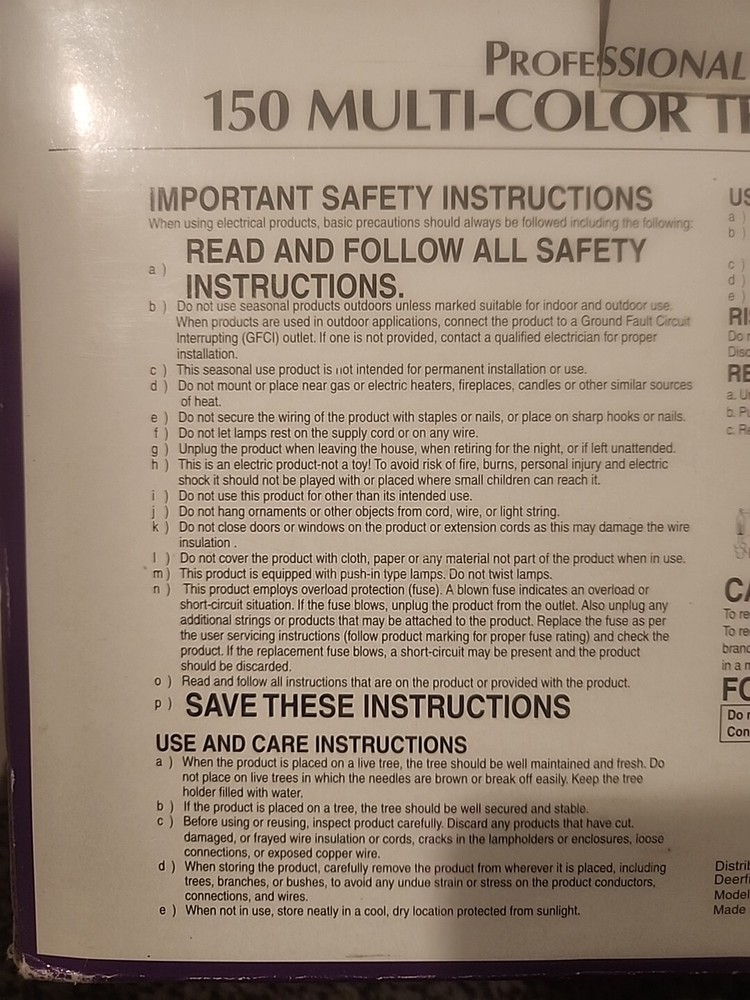 150 CHRISTMAS TREE SHAPE Grid Multi-Color Lights Fits 5-6ft Tree Open Box, Works