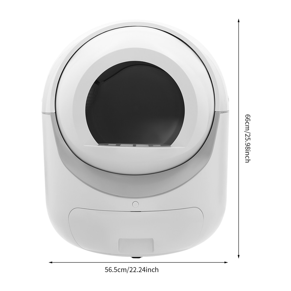 White Smart Cat Litter Box APP Automatic Self-Cleaning Litter BOX Snap-on Filter