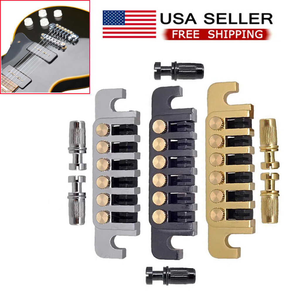 TP 6 70's Guitar Bridge Stopbar Replacement w/ Studs for LP Les Paul 6 String US