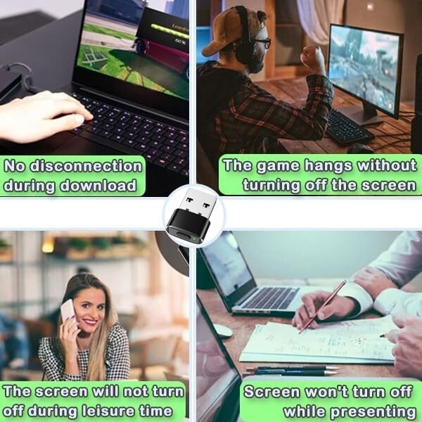 Mouse Jiggler Undetectable Mini with Switch Button Portable Wireless USB Mous...