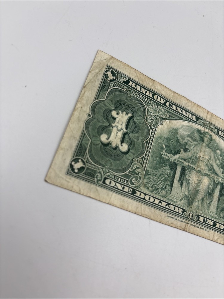 1937 Canada 1 Dollar Banknote Bill