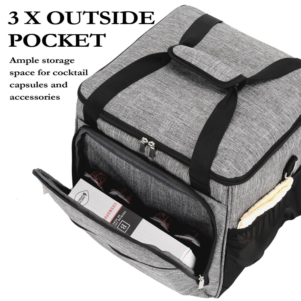 COVERQUE Carrying Case for Bartesian Cocktail Machine, Insulated gray