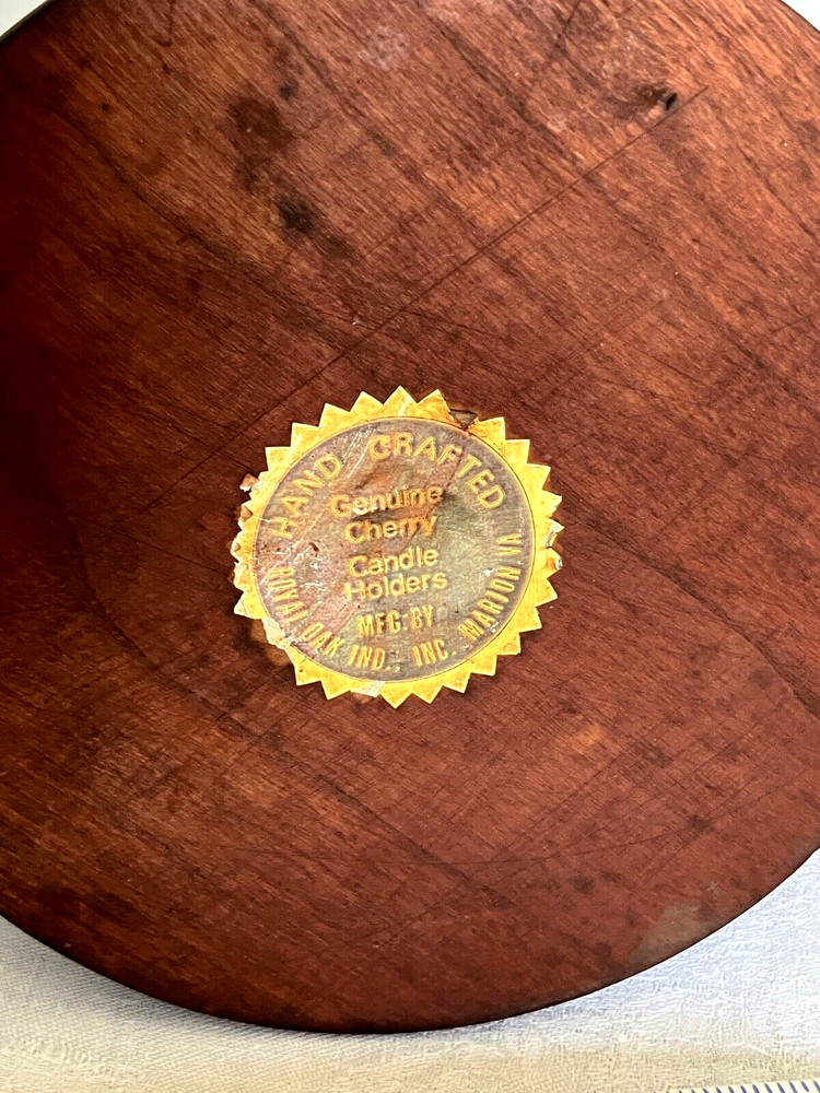 Candle Holders Royal Oak Industries Genuine Cherry