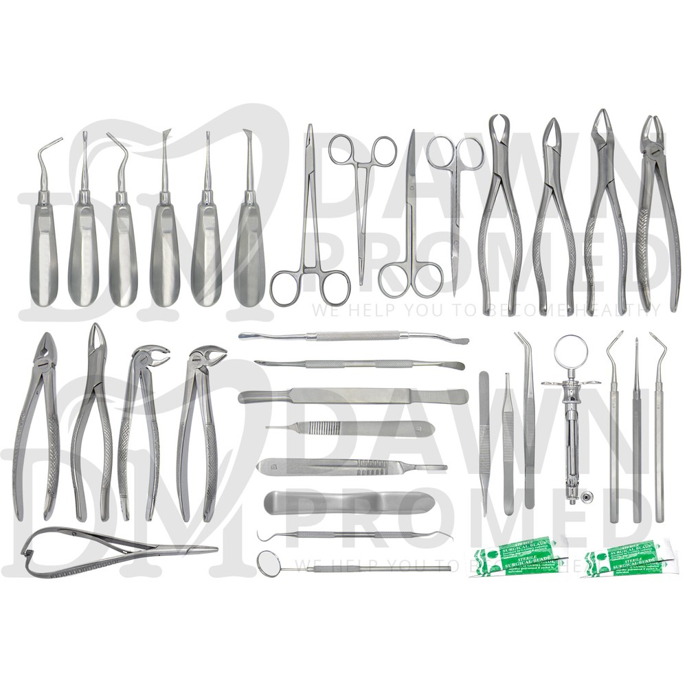 German 74 Pc Oral Dental Surgery Extracting Elevators Forceps Instrument Kit Set