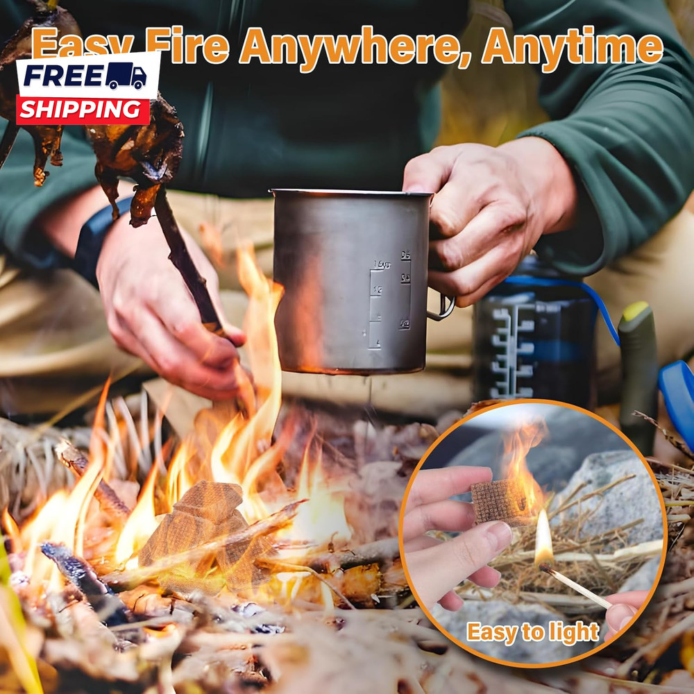 Fire Starter 64 Mini Square Natural Fire Starters for BBQ Campfire Fireplace