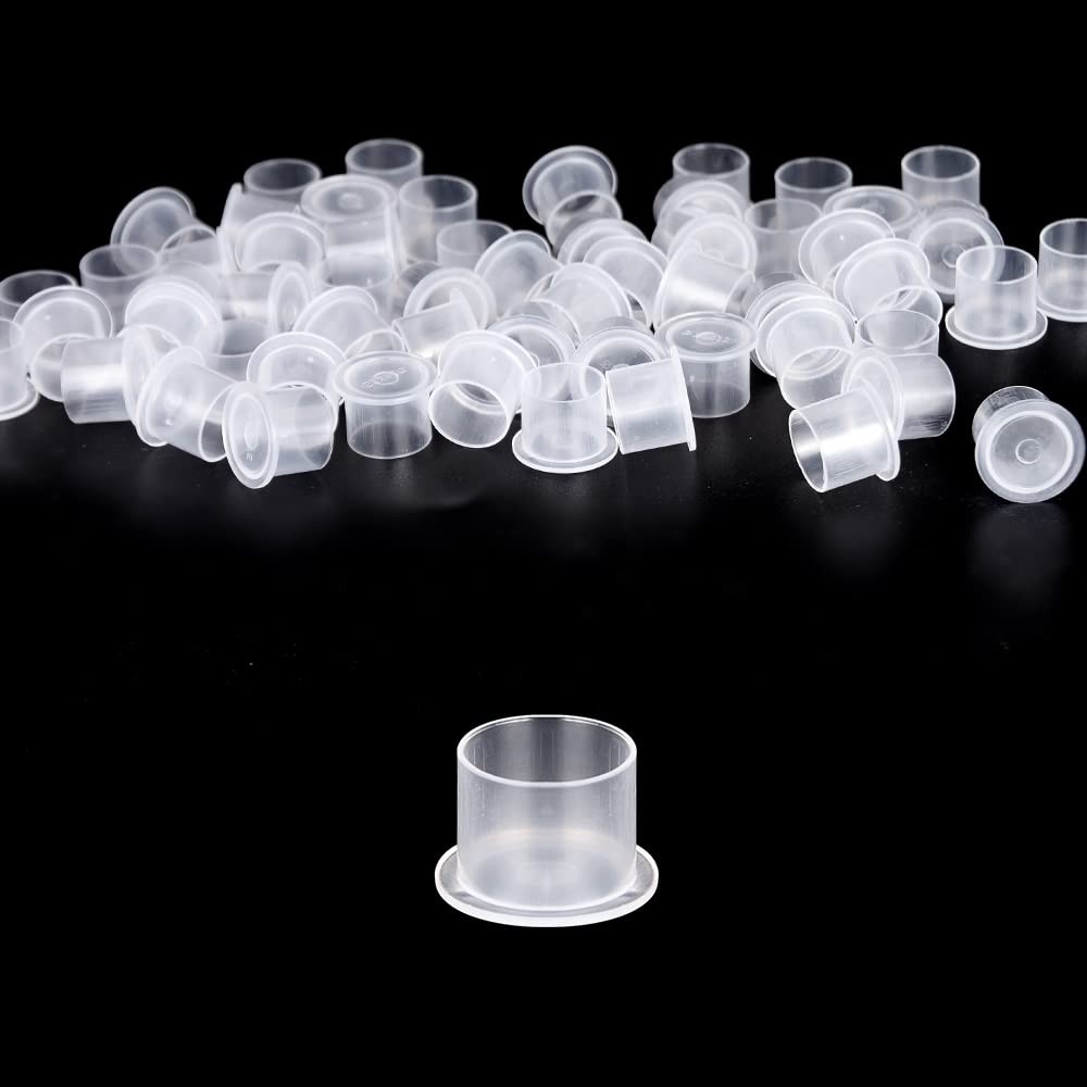 Tattoo Ink Caps With Base Disposable 1000pcs Cups Medium, Transparent