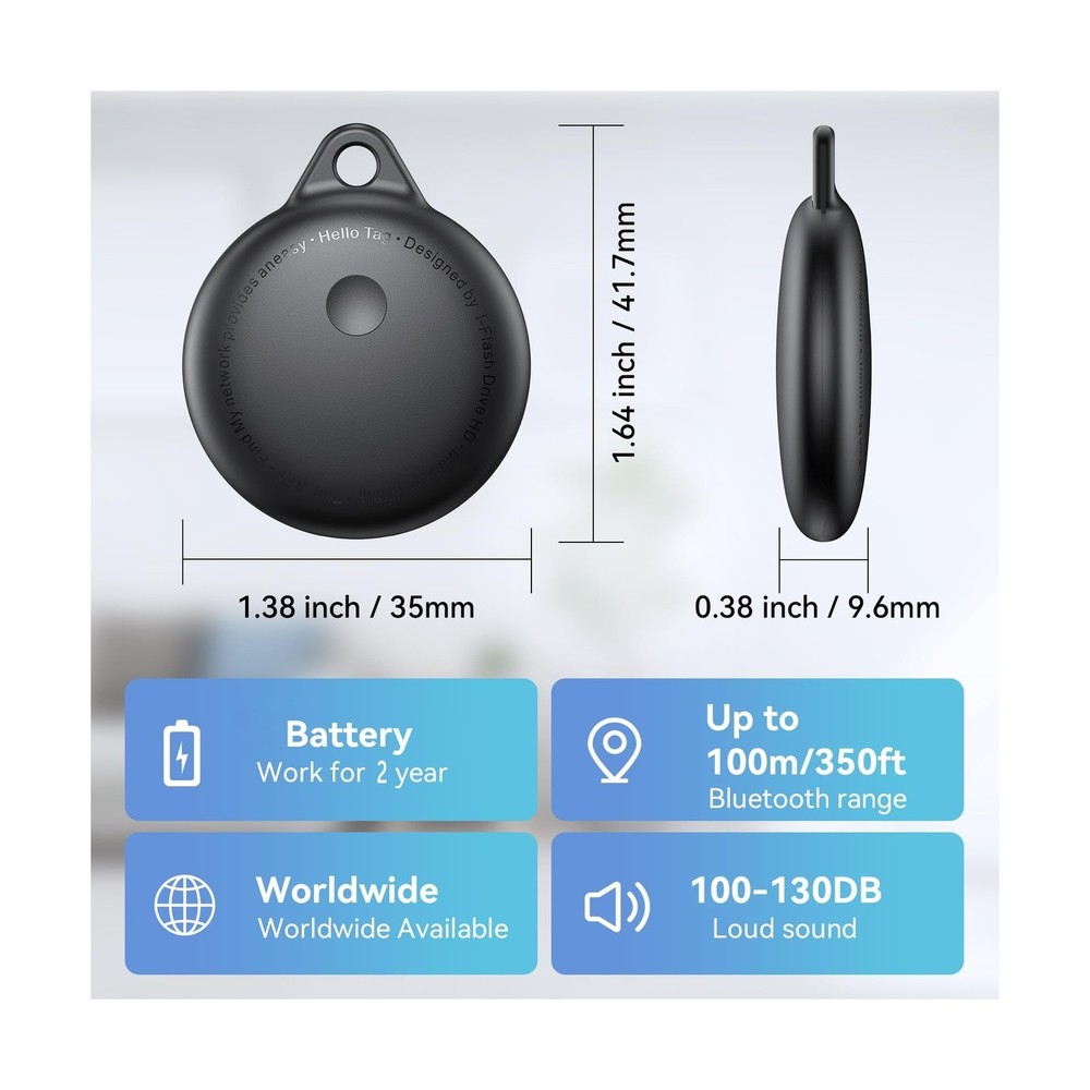 Smart Tags-4 Pack, Smart Bluetooth Tracker Work with Apple Find My, Key Finde...