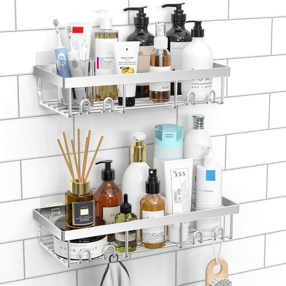 Wall-Mounted Shower Caddy - Durable, Rust-proof, and Space-Saving Design