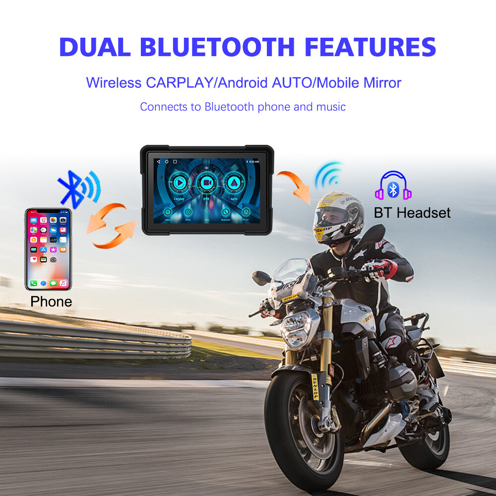 5Inch Linux System Motorcycle Navigator Buildin Carplay&Android Auto WaterProof
