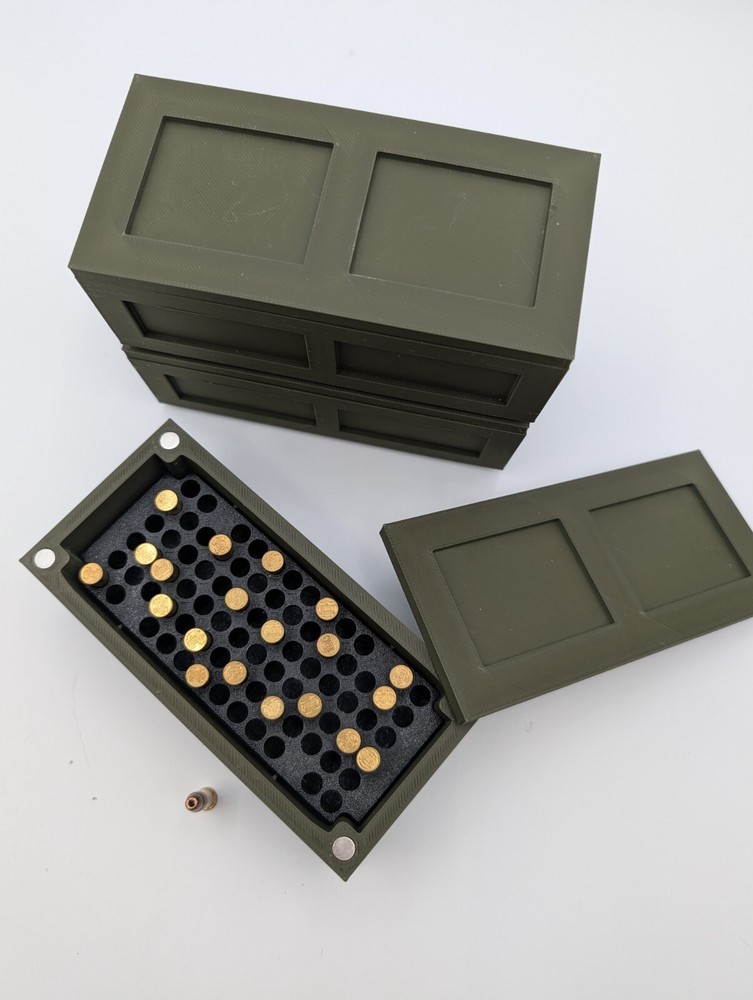 3D Printed Ammo Boxes / Footlocker style - 22lr- 80 Rounds - Stackable