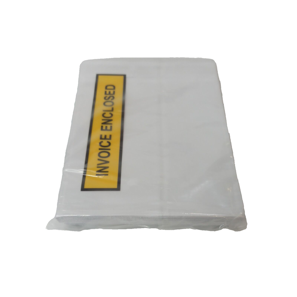 100pcs Invoice Envelope Document Enclosed Pouch 115x150mm White Clear Sticker