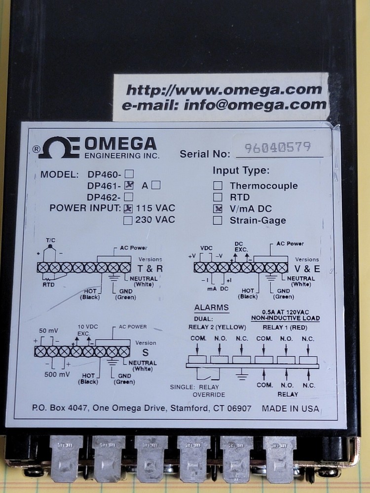 Omega DP461-V Voltage & Current Meter