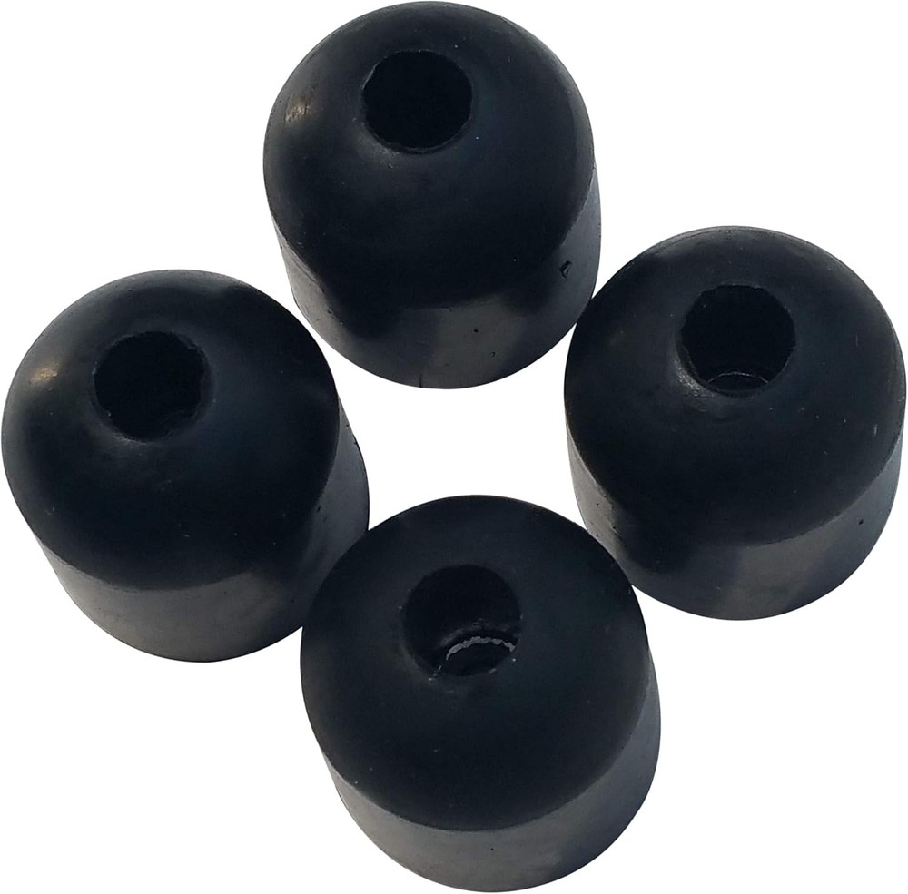 (4 Pack) Rubber Screw On Bumpers - Shed Doors, Sliding Door & Cabinets Black