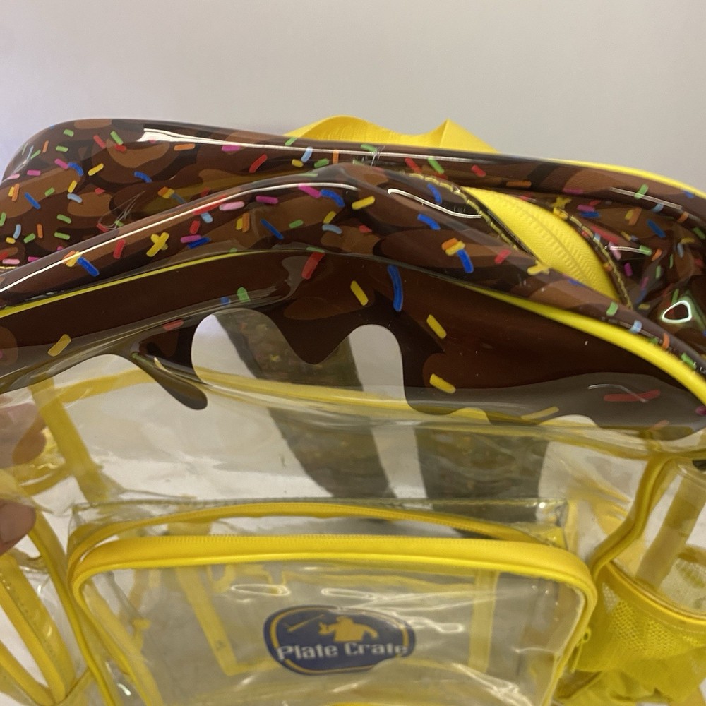 Plate Crate Baseball Backpack Clear Yellow W/Chocolate Sprinkles