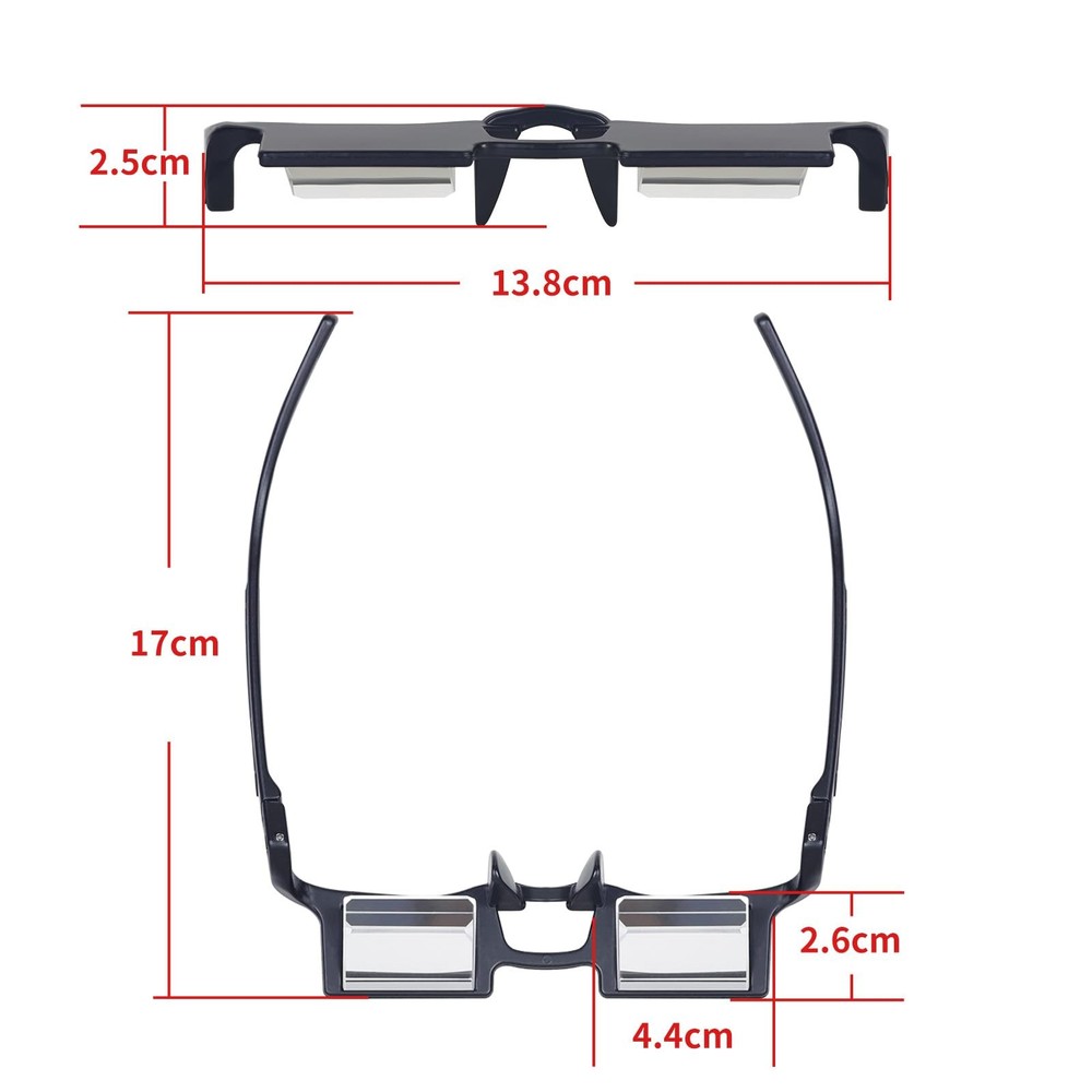 90° Angle Prism Reading Glasses for Lying Down, Watching TV, Mobile Use