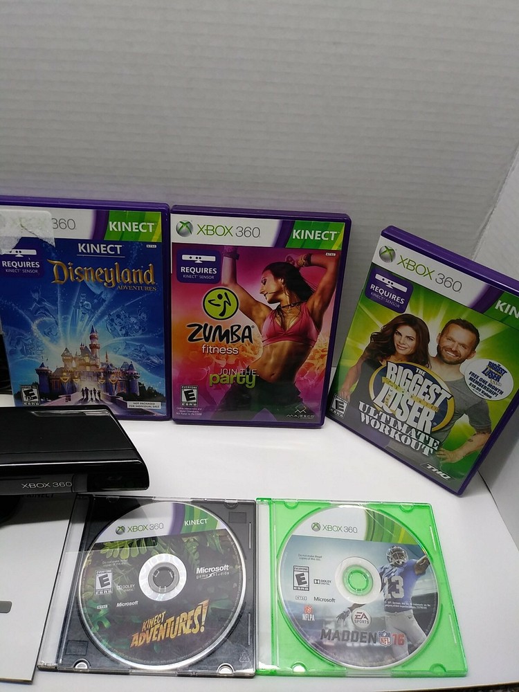 Xbox 360 Kinect Motion Sensor With 5 Games *TESTED*