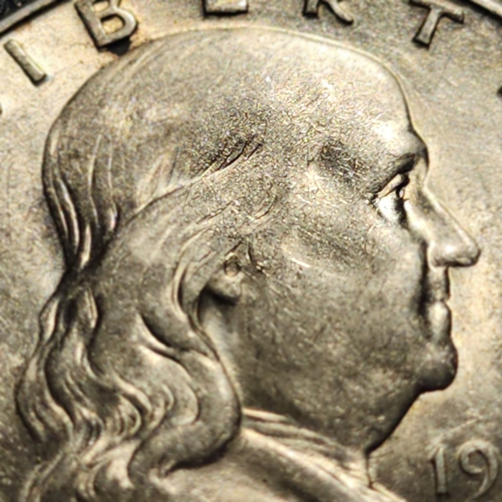 1950 D Franklin Silver Half Dollar, 50 c Coin
