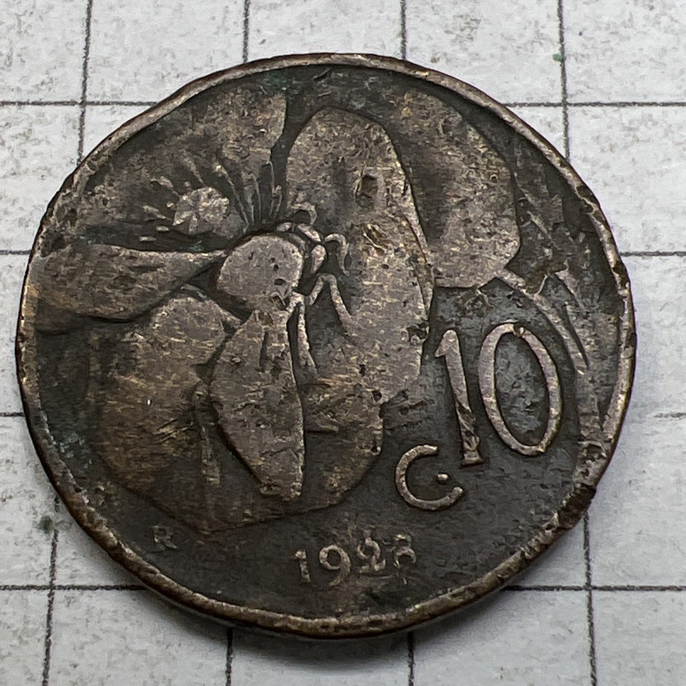 1928 Italy 10 Centesimi Foreign Coin