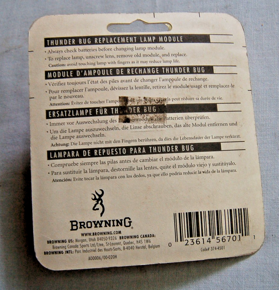 lot of 3 Browning Thunder Bug Lamp Replacement Module