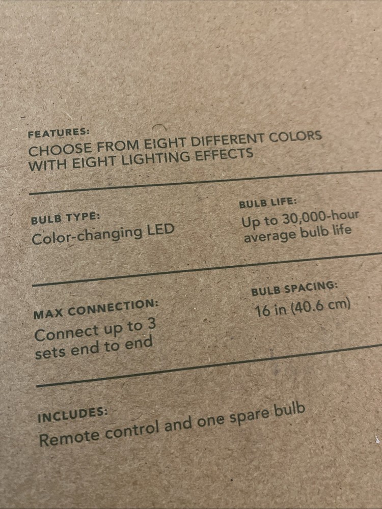 smith & hawken color changing led string lights 10lights 12ft + Clamps