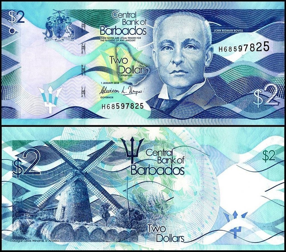 Barbados 2 Dollars, 2018, P-73d, UNC