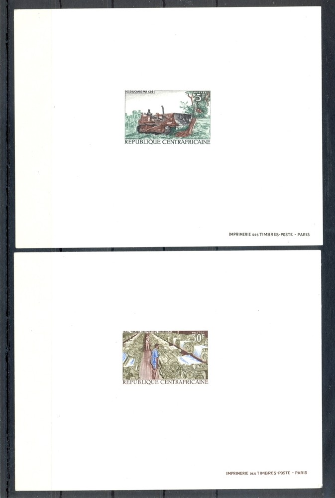 CENTRAFRICAINE --CENTRAL AFRICAN REP = 2 x EPREUVE DE LUXE VF-