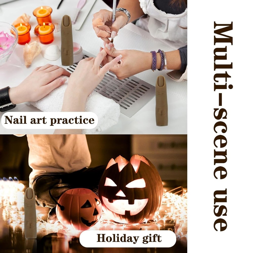 Versatile Silicone Finger for Manicure Practice - Great Gift for Nail Starters