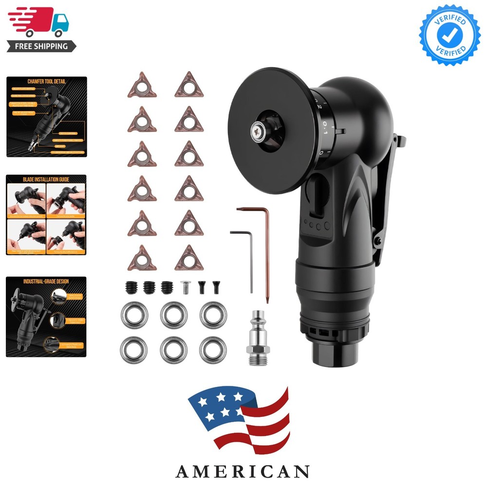 Pneumatic Chamfering Tool with 6 C-Angle and 6 R-Angle Blades