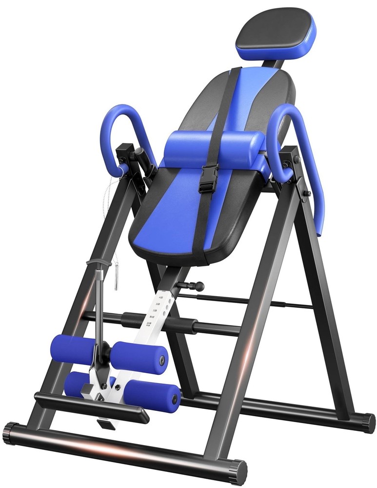 Heavy Duty Inversion Table 300Lb Capacity Back Therapy Reflexology Foldable Blue