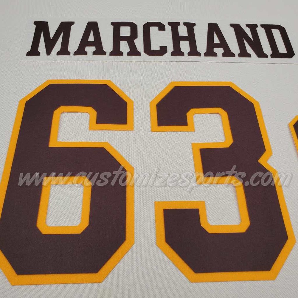 Boston Bruins Customized Number Kit For Centennial 2023-2024 3rd Uniform