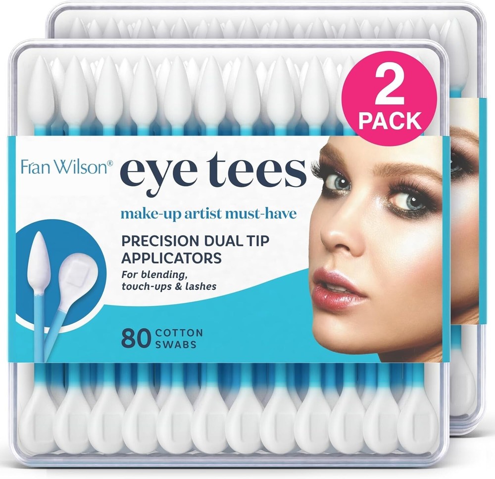 EYE TEES COTTON TIPS 80 Count (2 PACK) - Precision Makeup Applicator